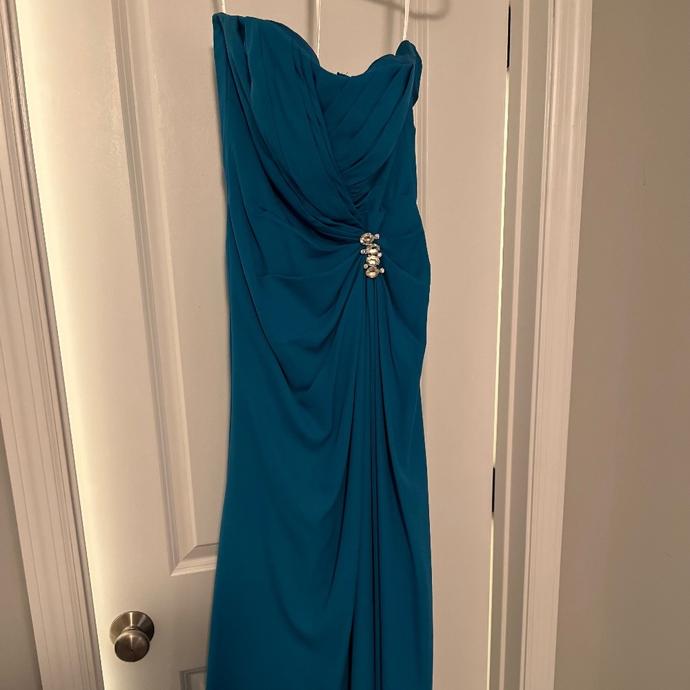 David's Bridal Strapless Bridesmaid Dress